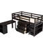 Lit mezzanine simple avec armoire et bureau roulant, bureau de travail mobile en bois, uni-1299710482