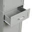 Grande armoire de rangement pour salle de bain, armoire de rangement autoportante avec deux tiroirs de tailles différentes et tablette réglable, panneau de fibres à densité moyenne avec finition peinte, gris-1048332615