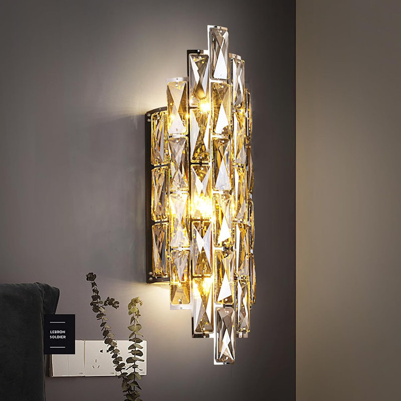 Applique murale en cristal gris fumé - Luminaire de luxe moderne pour l'éclairage intérieur