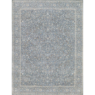 Hand Knotted Wool Area Rug in Charcoal