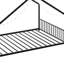 Cadre de lit double avec bandes lumineuses à DEL, cadre de lit en fer en forme de toit, noir, L 78,5 po x l 55,9 po x H 58,4 po-1318752456