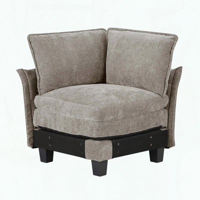 Modular Corner Seat Chair, Chenille Fabric & Pocket Coils