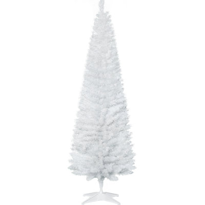Artificial Pencil Christmas Tree, Slim Xmas Tree With 390 Realistic Branch Tips And Plastic Stand