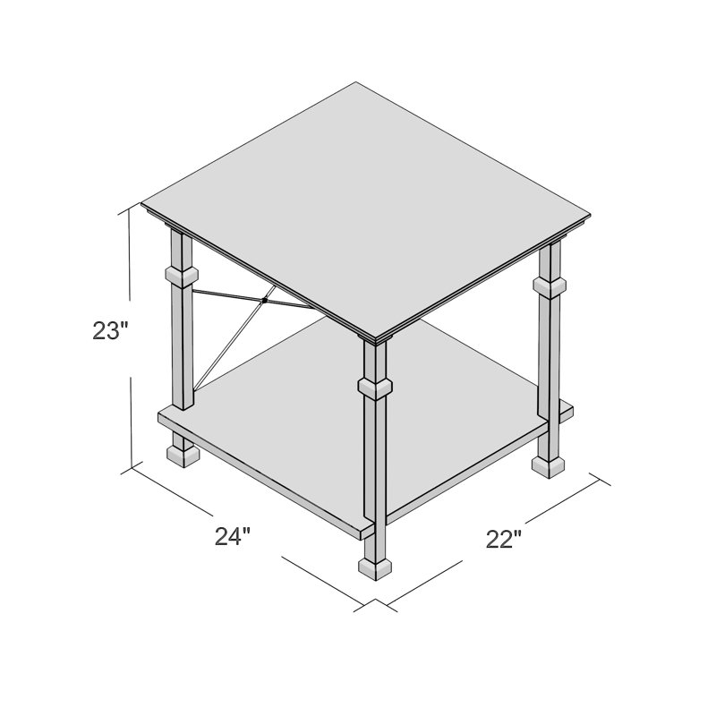 Zona Solid Wood Top End Table, Brown