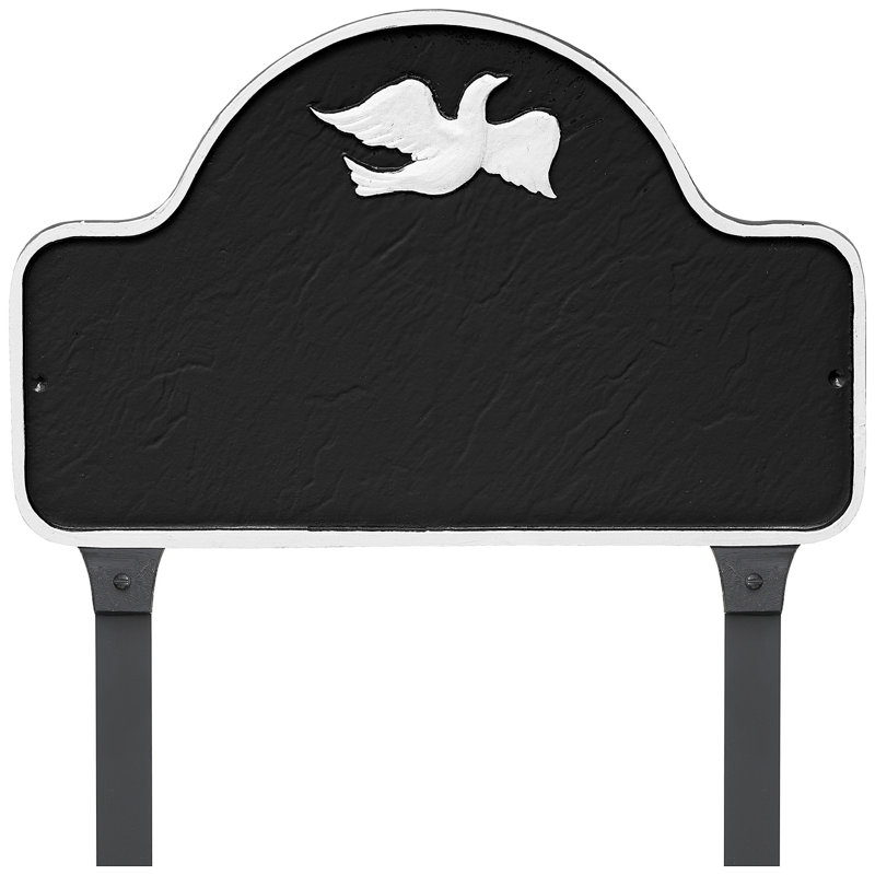Plaque d'adresse avec colonnettes Dove Arch, Noir / Blanc