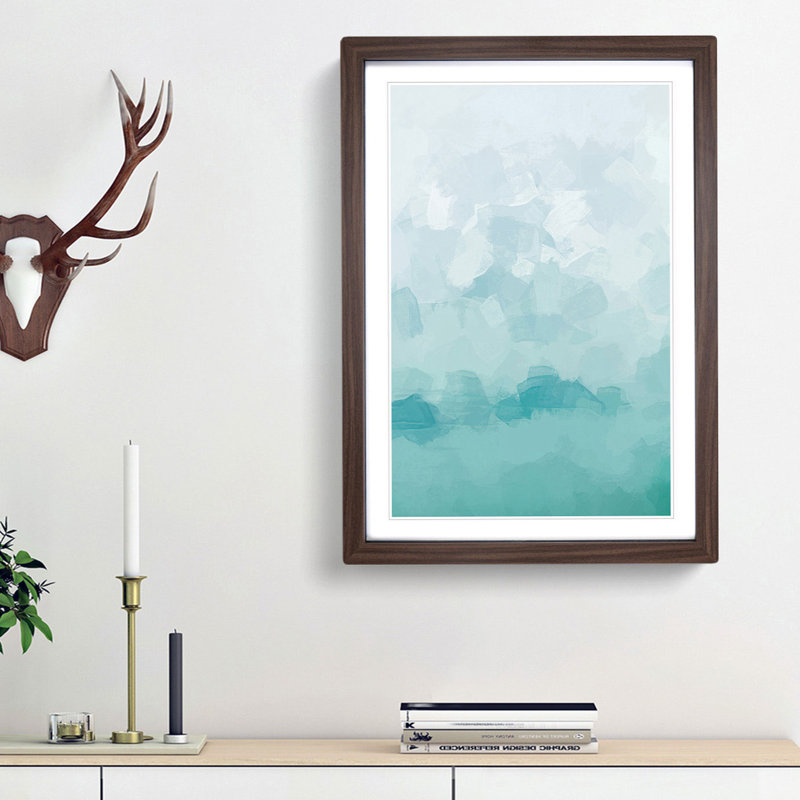 Hovering Cloud in Abstract - Picture Frame Graphic Art Print, 48cm H x 36cm W x 2cm D, Walnut Framed