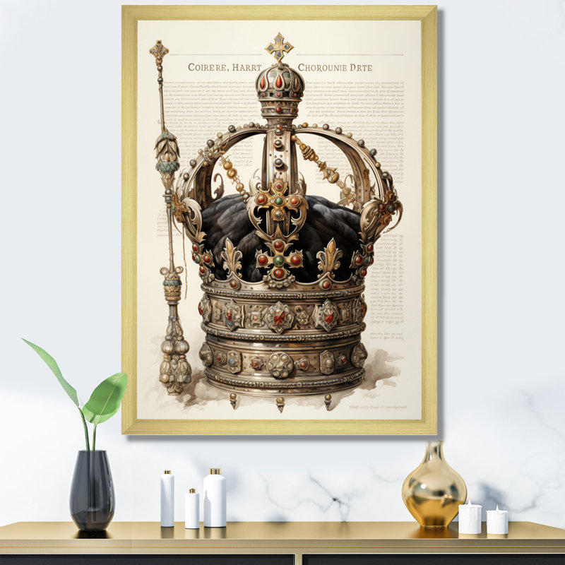 «Caylon Emperor Charl Allemagne Carolingian Portrait I», reproduction sur toile, H 20 po x l 12 po, Encadrement doré