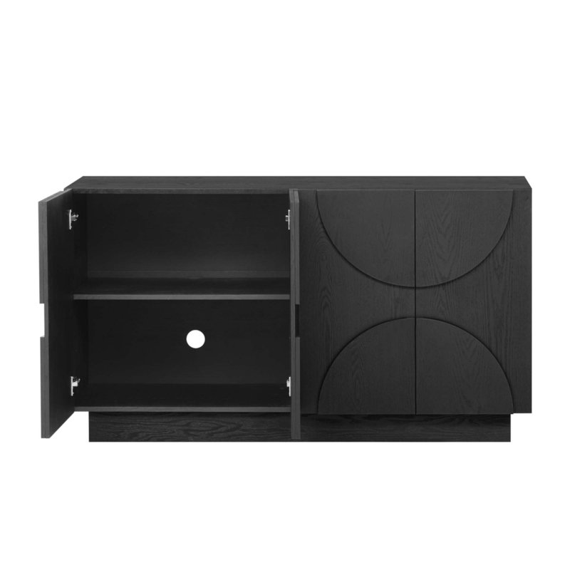 4-Door Large Storage Sideboard, Black