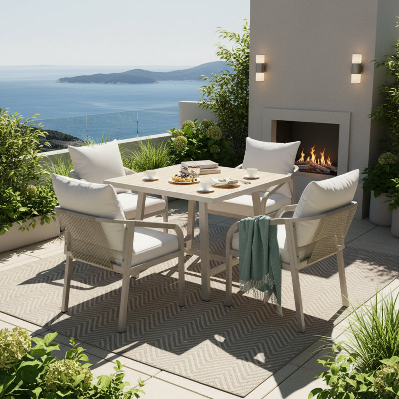 4 - Person Patio Dining Set with Rectangular Table