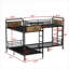 Cadre de lit superposé convertible pour 4 personnes peu encombrant en métal massif noir classique pour chambre d'enfant