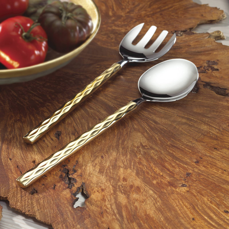Truro Stainless Steel Salad Servers, Platinum
