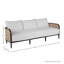Havana 86" Wide Outdoor Wicker Patio Sofa with Cushions-472779520-472784464-465768269