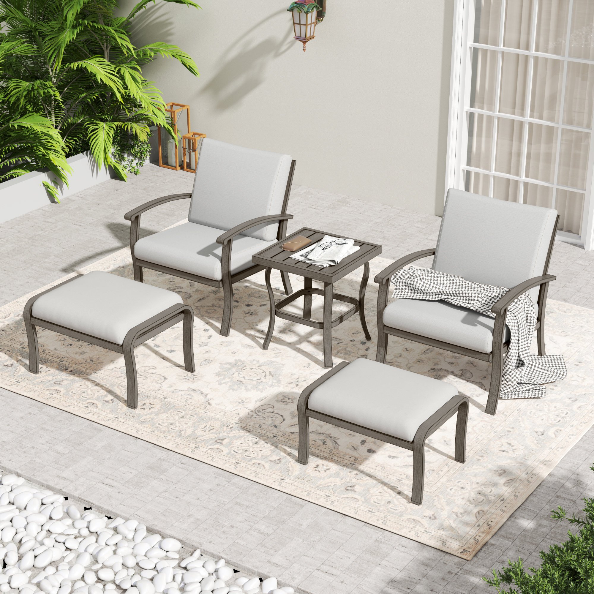Leigh 2 - Person Patio Conversation Set with Cushions