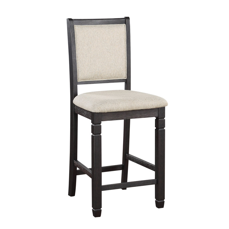 Ensemble de chaises de salle à manger à hauteur de comptoir 2 pièces, Beige/noir