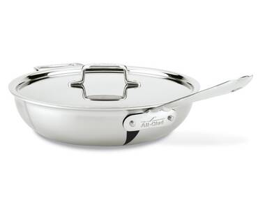  All-Clad BD55406 D5 Brushed 18/10 Stainless Steel 5-Ply Bonded  Dishwasher Safe Saute Pan with Lid Cookware, 6-Quart , Silver: Home &  Kitchen