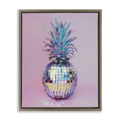 Cadre flottant éblouissant ananas boule disco, design par Arlington Prints