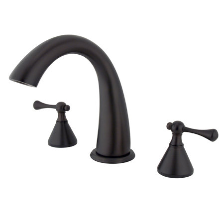 Double Handle Deck Mounted Roman Tub Faucet, Oil Rubbed Bronze