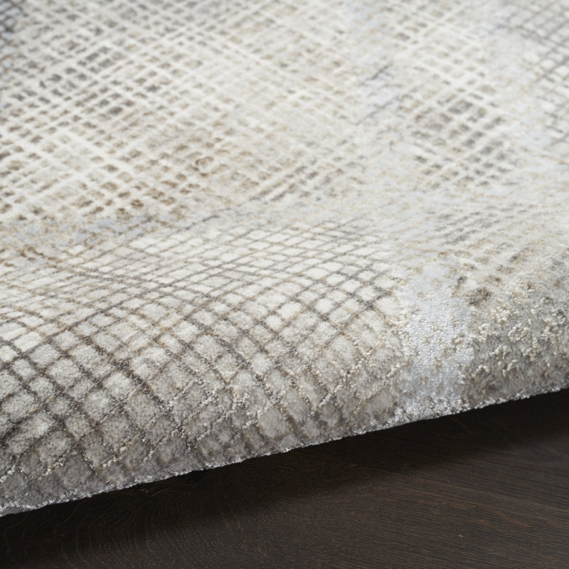 Tapis gris abstrait Dore, Rectangle 8 pi 6 po x 12 pi