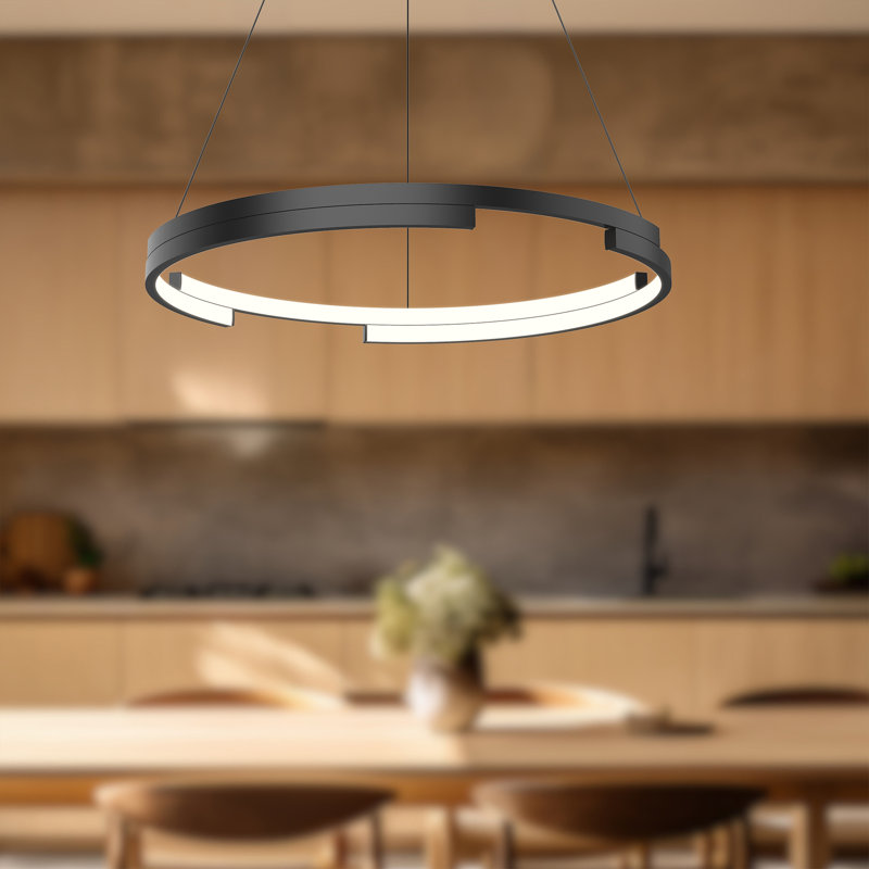 Anello Minor 1 - Light LED Unique/Statement Pendant, 123.38" H x 24" W x 24" D, Black