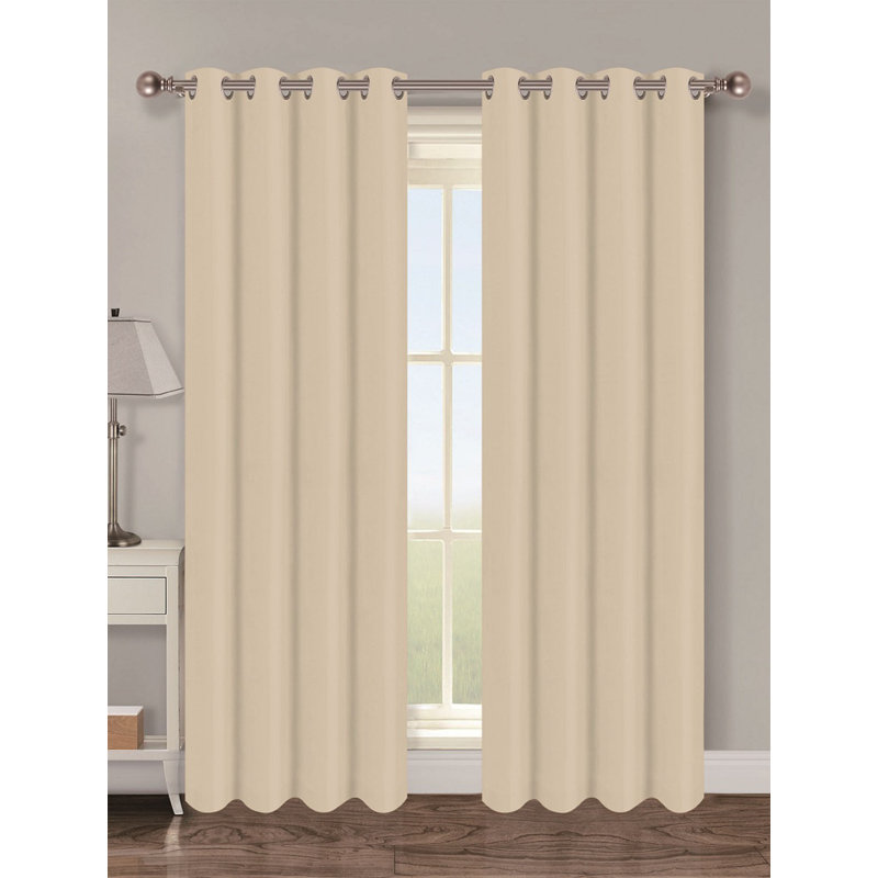 Baarde Blackout Curtain Single Panel, Beige, 54" x 84"