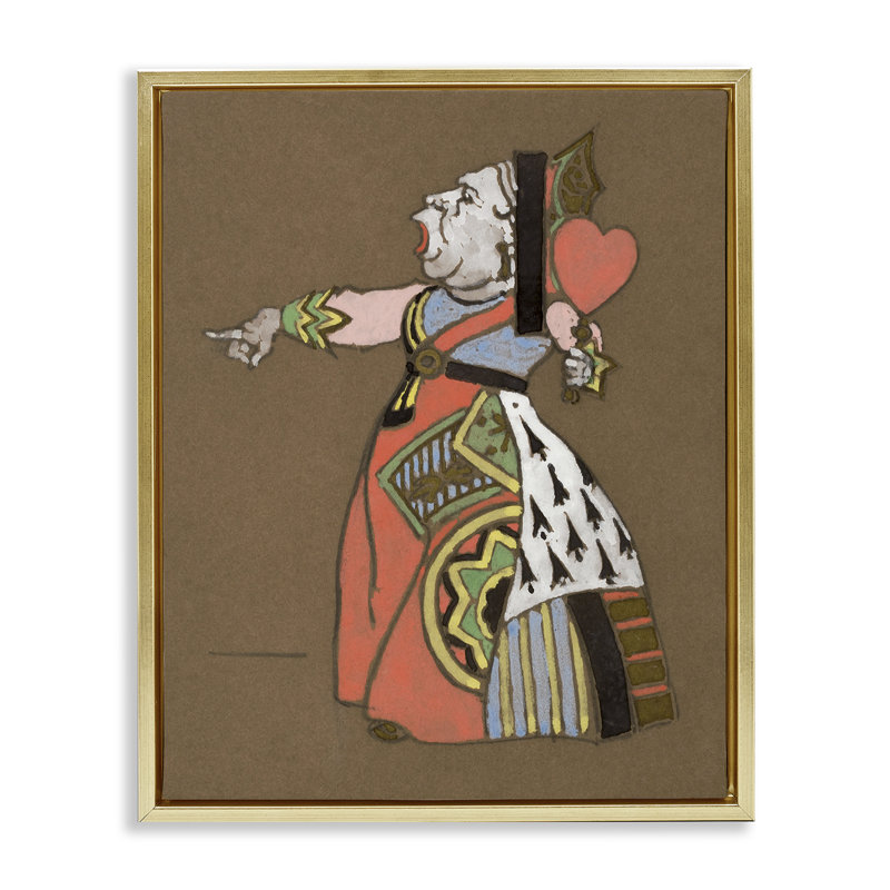 «Queen of Hearts» par Joris Hoefnagel, Cadre flottant métallique doré, H 21 po x l 17 po