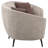Saanich Beige Upholstered Curved Loveseat