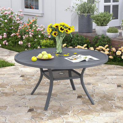 47'' Round Outdoor Patio Dining Table for 4-6