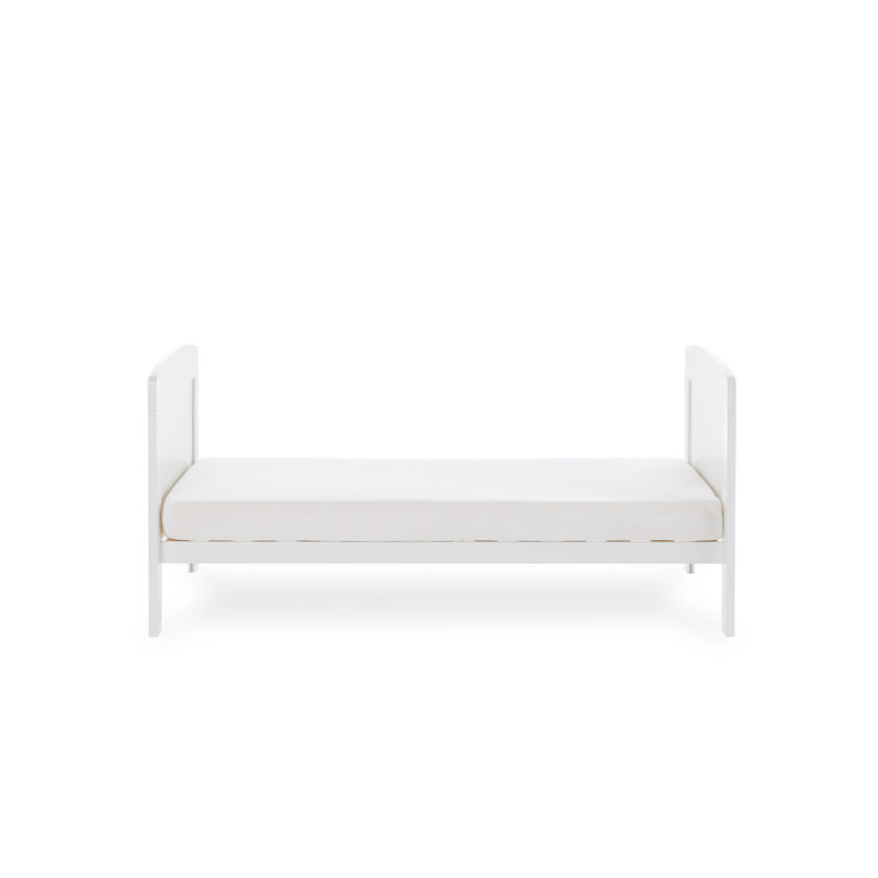 Grace Cot Bed with Fibre Mattress, White
