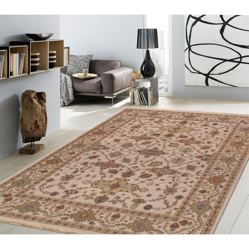 Cobby Oriental Area Rug in Ivory