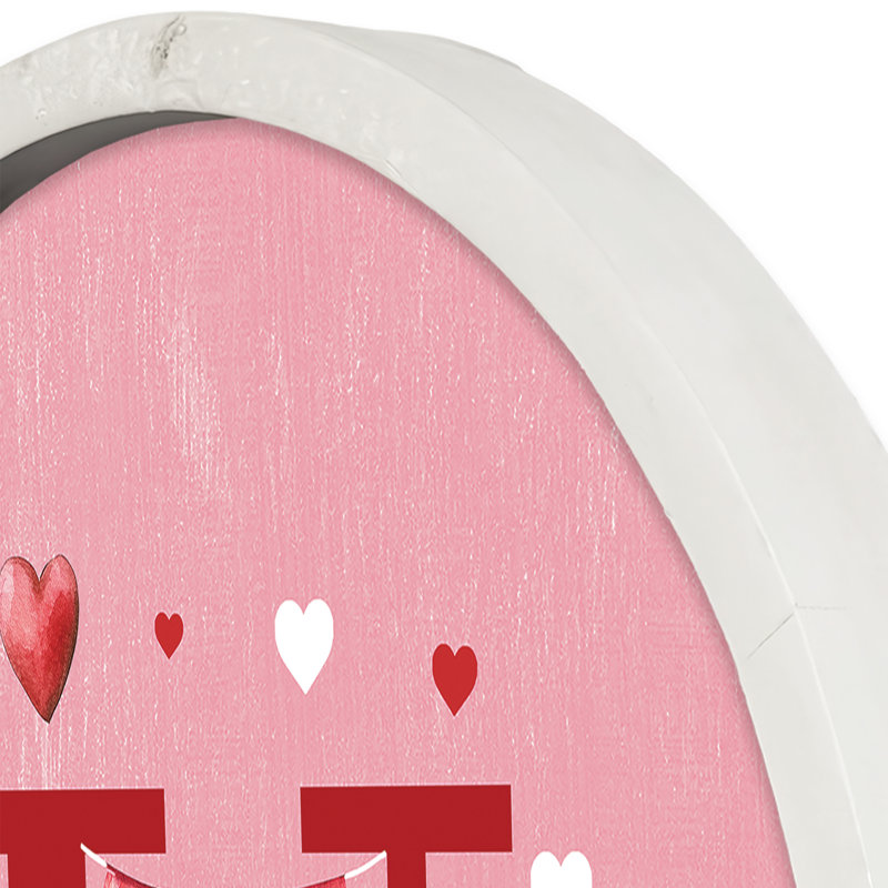 Valentine Things Monogram - U Round White Framed Print
