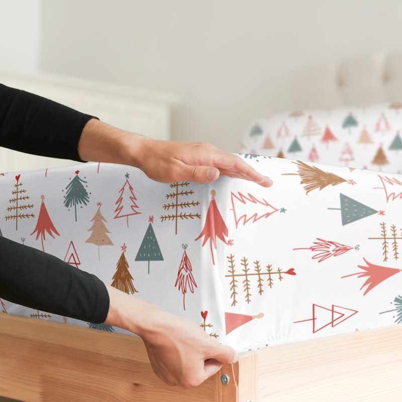 Christmas Sheet Set, Festive Holiday Bedding, Soft & Cozy, Wrinkle Free Bed Sheets, Trees 2, Full Sheet Set + 2 Pillowcases