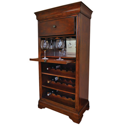 Silvia Bar Cabinet With Rack By RAM Game Room by Alcott Hill