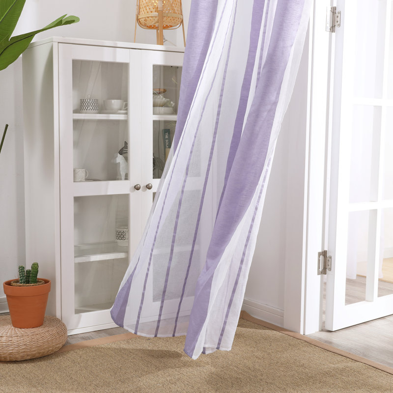 Dearious Sheer Curtain Pair, Width 140 x Drop 138 cm, Purple