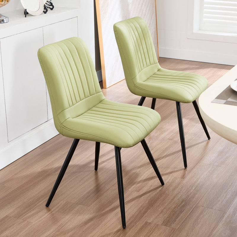 Chaise rembourrée en similicuir, Vert