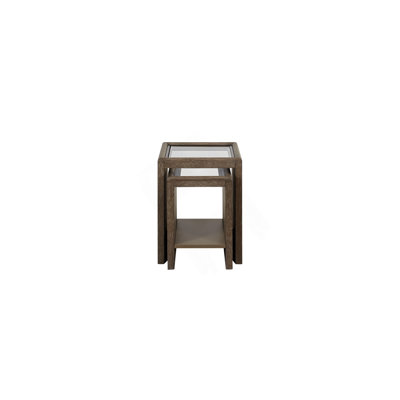 Nesting Tables With Glass Top Cocoa