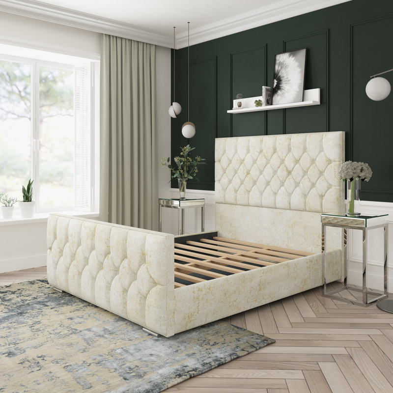 Upholstered Bed, Cream, Small Single (2'6)