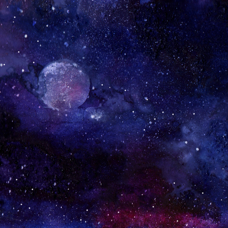 Lune et étoiles Tierna sur toile, H 12 po x l 12 po