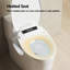 Bidet de siège de toilette avec eau chaude et séchage, modes de nettoyage multiples, température réglable, couvercle à fermeture en douceur, affichage DEL, veilleuse, panneau de commande latéral, allongé-133437160