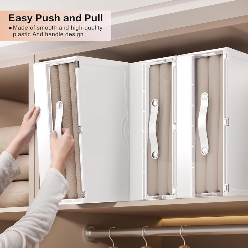 Organisateurs de draps et rangement, organisateur de placard pliable avec poignée, boîte de rangement en plastique