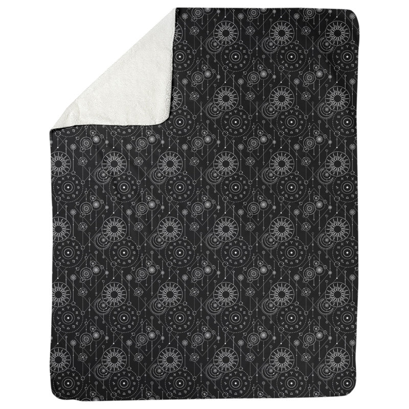 Couverture d'astrologie Katelyn Elizabeth, l 32,5 po x L 42,5 po, Noir / Gris