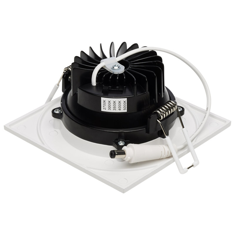 3.5" Square Selectable Color Temperature Dimmable Air-Tight IC Rated LED Canless Recessed Lighting Kit, White