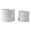 Ensemble de pots à fleurs en céramique à nervures en céramique pour intérieur / extérieur 2 - 10 ", 9" blanc
