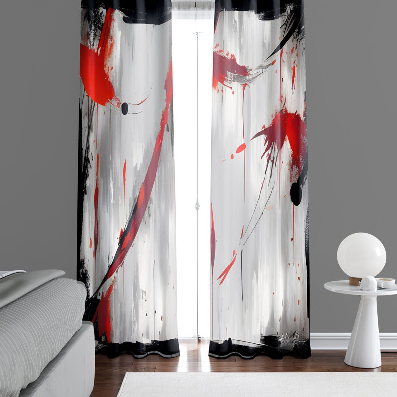 Paire de rideaux semi-transparents Elstow, L 40 po x L 61 po