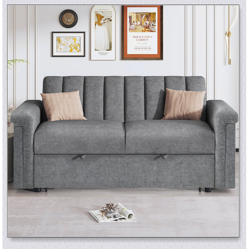 Versatile Convertible Sofa Pull Bed with Premium Materials for Two, Gray