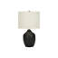 Lighting, h 22 po, lampe de table, céramique noire, abat-jour ivoire / crème, transitionnel