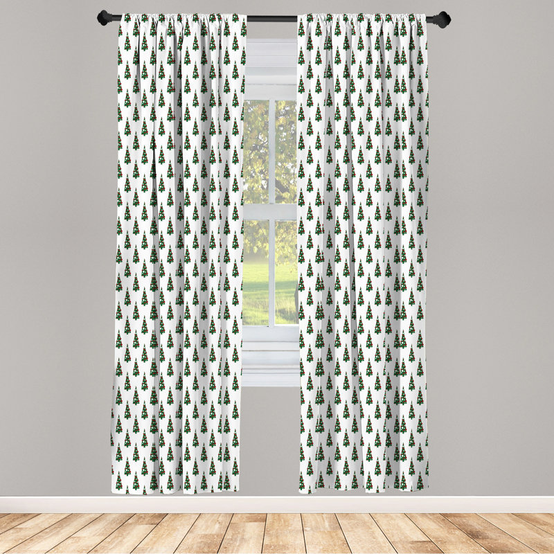Geometric Semi-Sheer Rod Pocket Curtain Panels, 28" x 95"