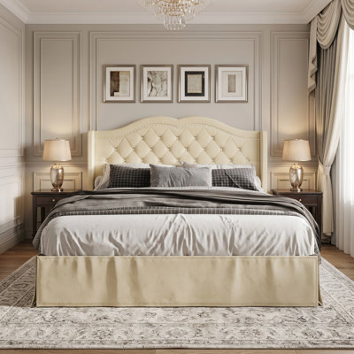 Lit plateforme tapissier simple Almanzo