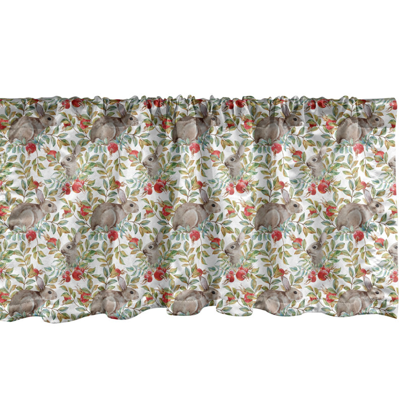 Ensemble de 2 cantonnières Ambesonne Bunny 95535, L 54 po x L 18 po