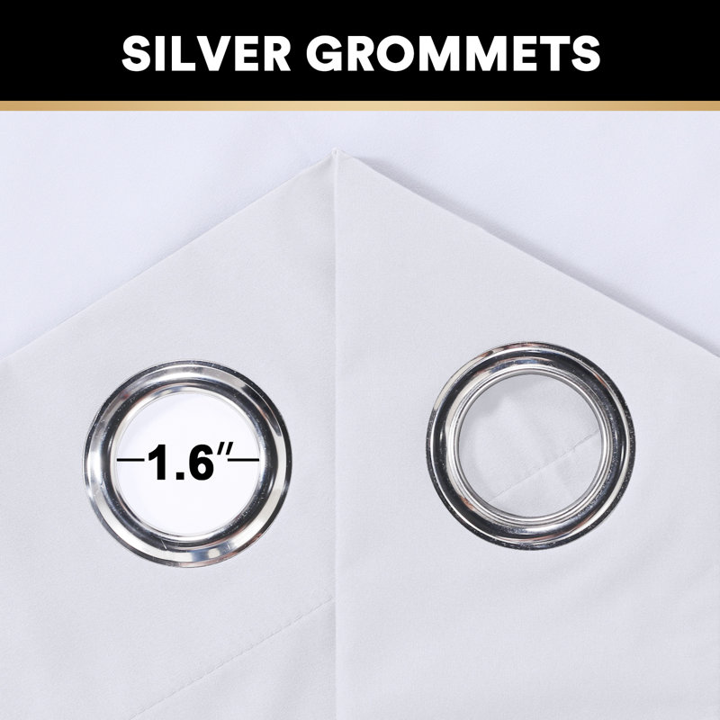 Adona Thermal Insulated Bedroom Curtain Solid Color Room Darkening Blackout Grommet Heat Blocker Curtain Panels with White Liner