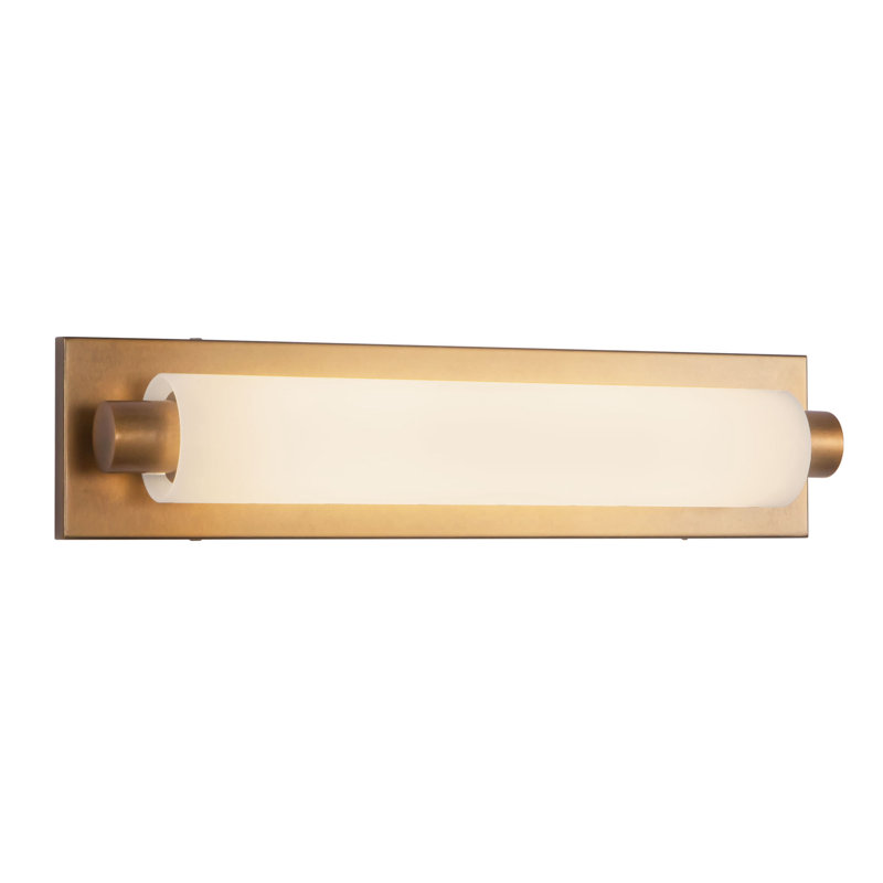 Charleston 19-in Black dimmable LED Bathroom Vanity Light, Antique Brass